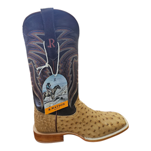 Men's Antique Saddle Full Quill Ostrich Boot