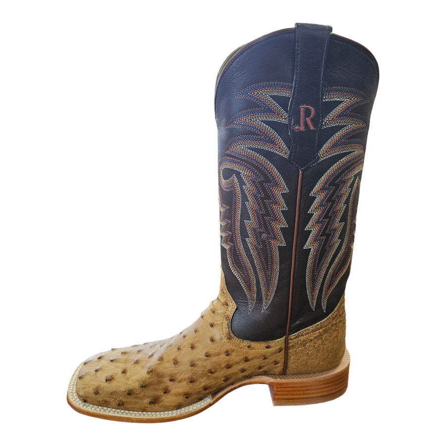 Men's Antique Saddle Full Quill Ostrich Boot