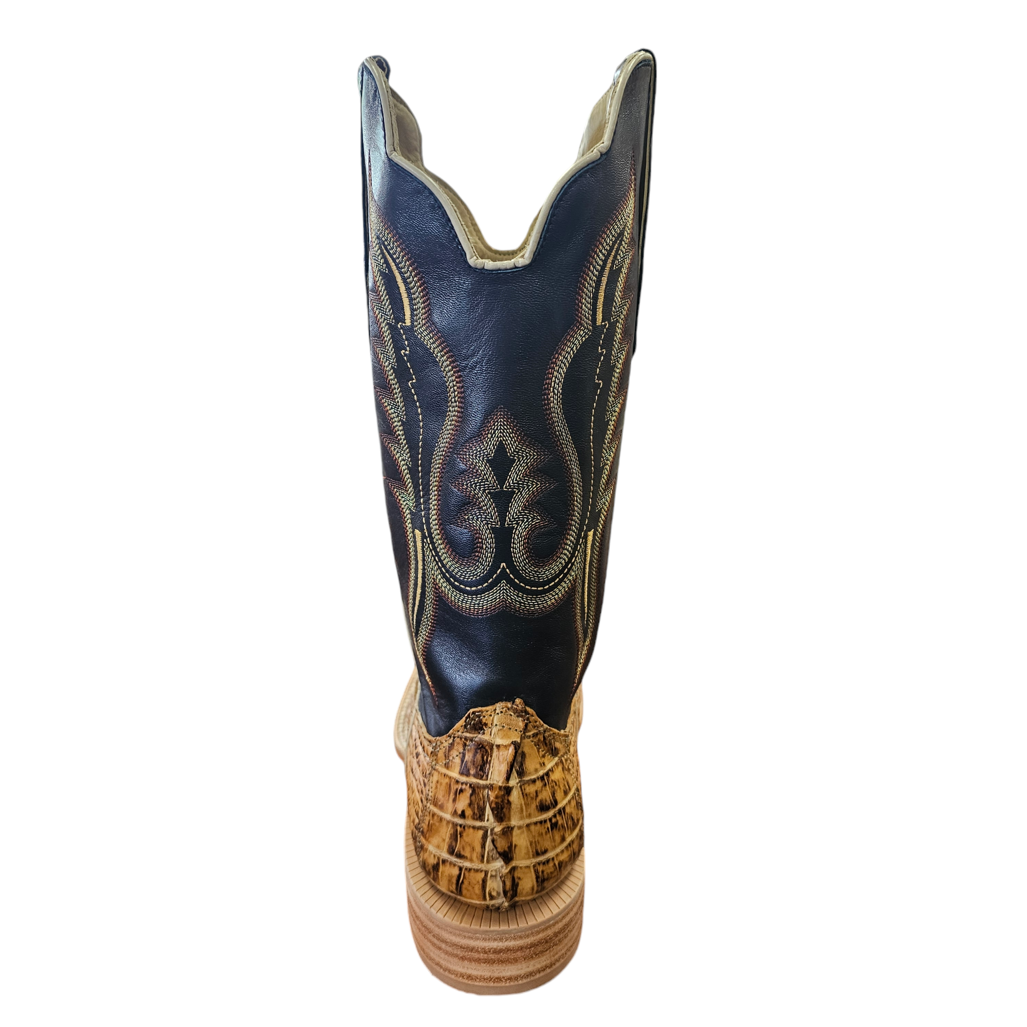 Cowboy Boot Hornback Caiman Boots Black Jack Gray Caiman Hornback