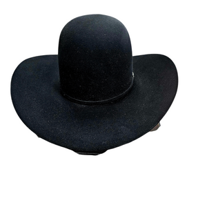 American Hat Co. - 100X Black Felt Cowboy Hat - Open Crown - 4 1/4" Brim
