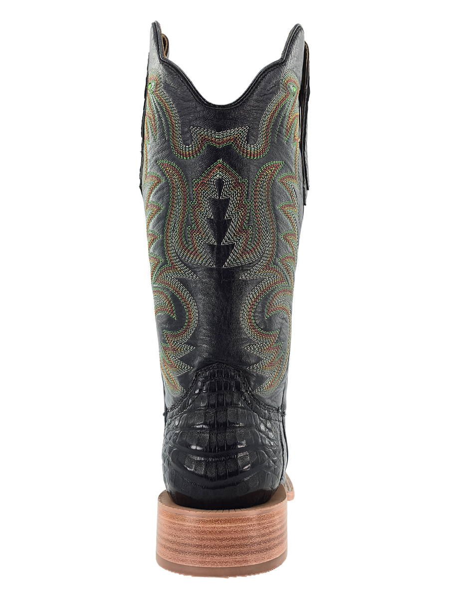 Men's Black Caiman Belly Boot