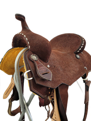 Connolly Barrel Saddle - 15" Chocolate Roughout