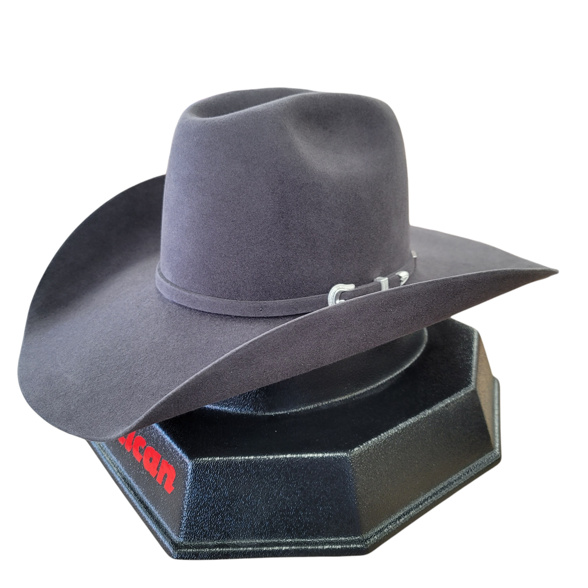 Grey felt hat shop