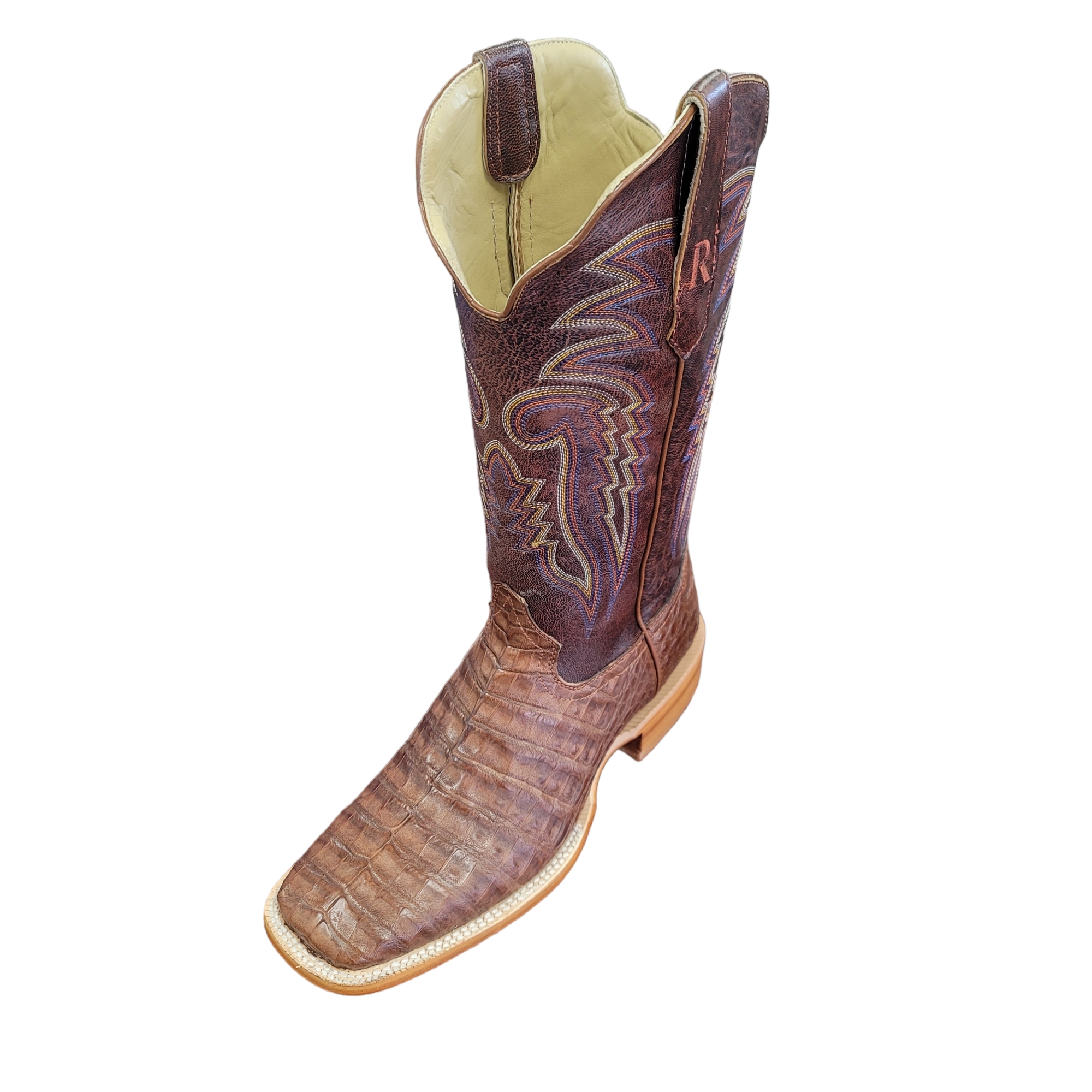 Men s Antique Cognac Caiman Belly Boot